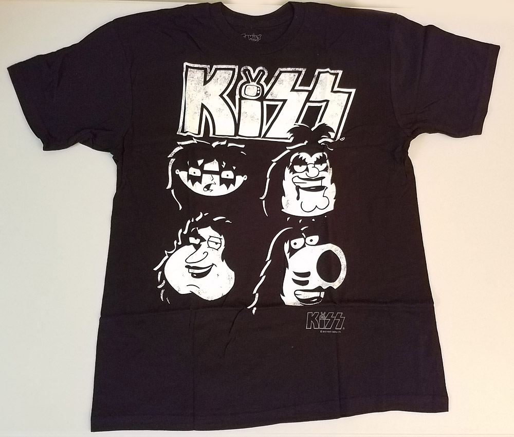 Men's Family Guy White KISS Logo T-Shirt – Large – KISS